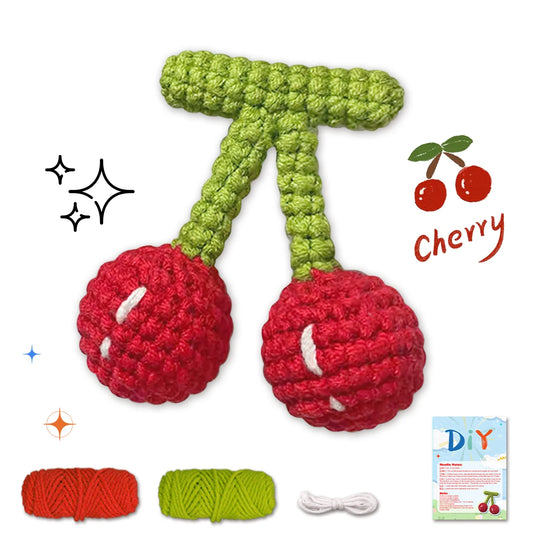 Cherry Crochet Kit for Beginners – 1pc | Yarn, Hook & Video Tutorial Included