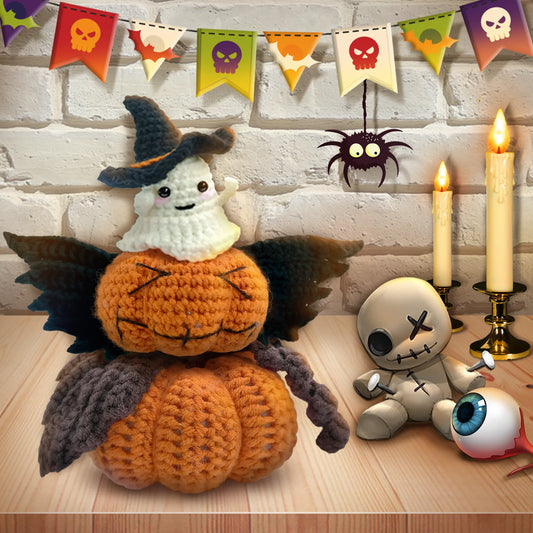 Halloween Crochet Kit for Beginners – 3pc | Yarn, Hook & Video Tutorial Included
