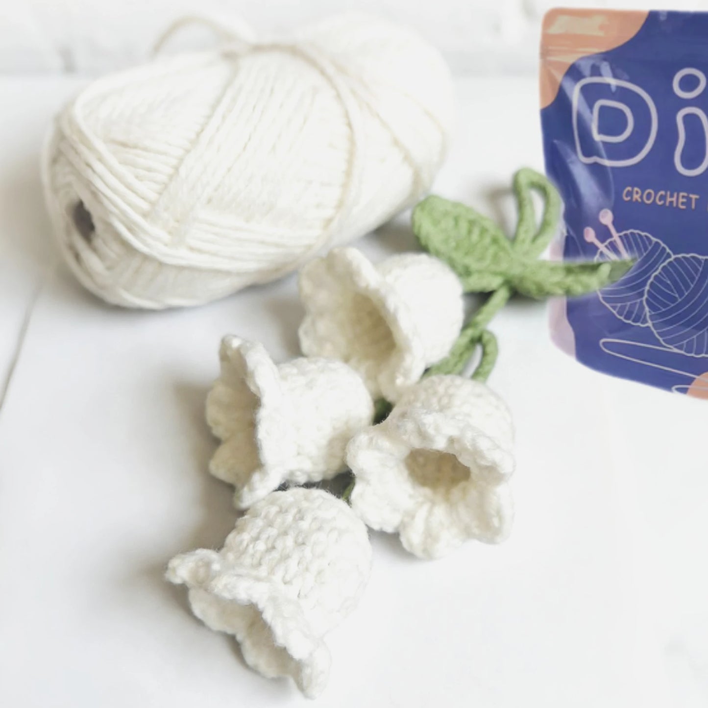 Lily Flower Crochet Kit for Beginners – 1pc | Yarn, Hook & Video Tutorial Included