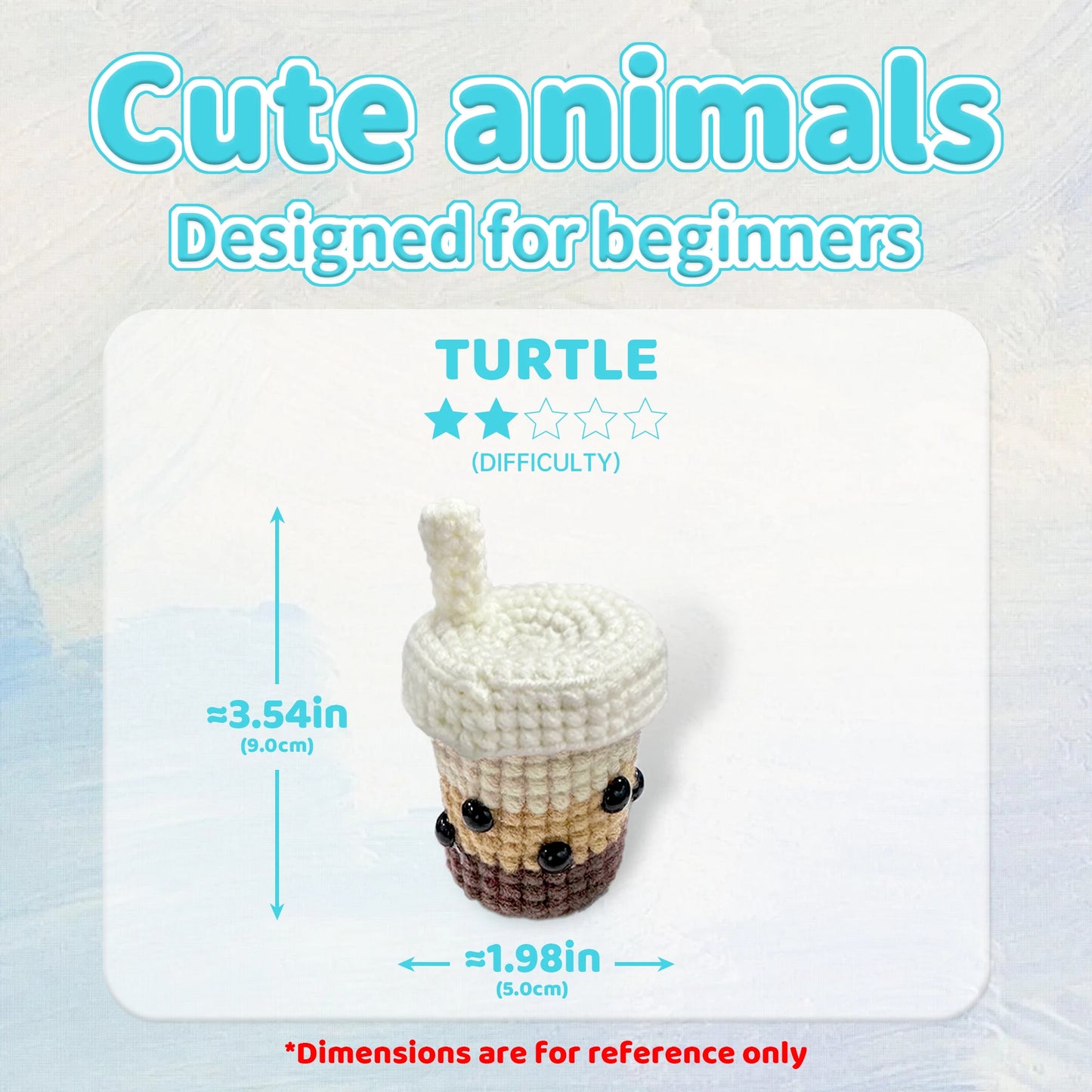 Bubble Milk Tea Crochet Kit for Beginners – 1pc | Yarn, Hook & Video Tutorial Included