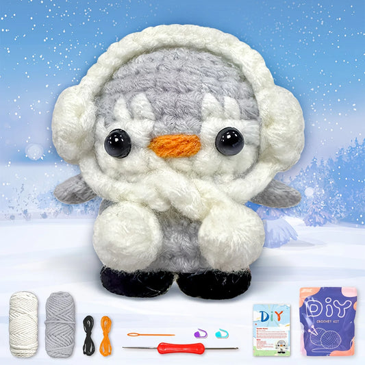 Penguin Amigurumi Crochet Kit for Beginners – 1pc | Yarn, Hook & Video Tutorial Included