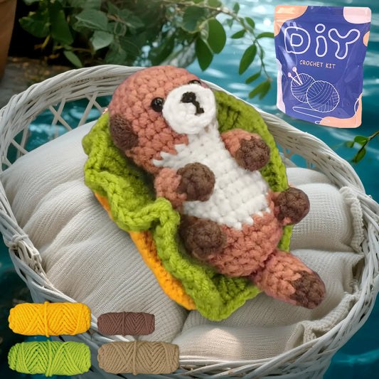 Otter Crochet Kit for Beginners – 1pc | Yarn, Hook & Video Tutorial Included
