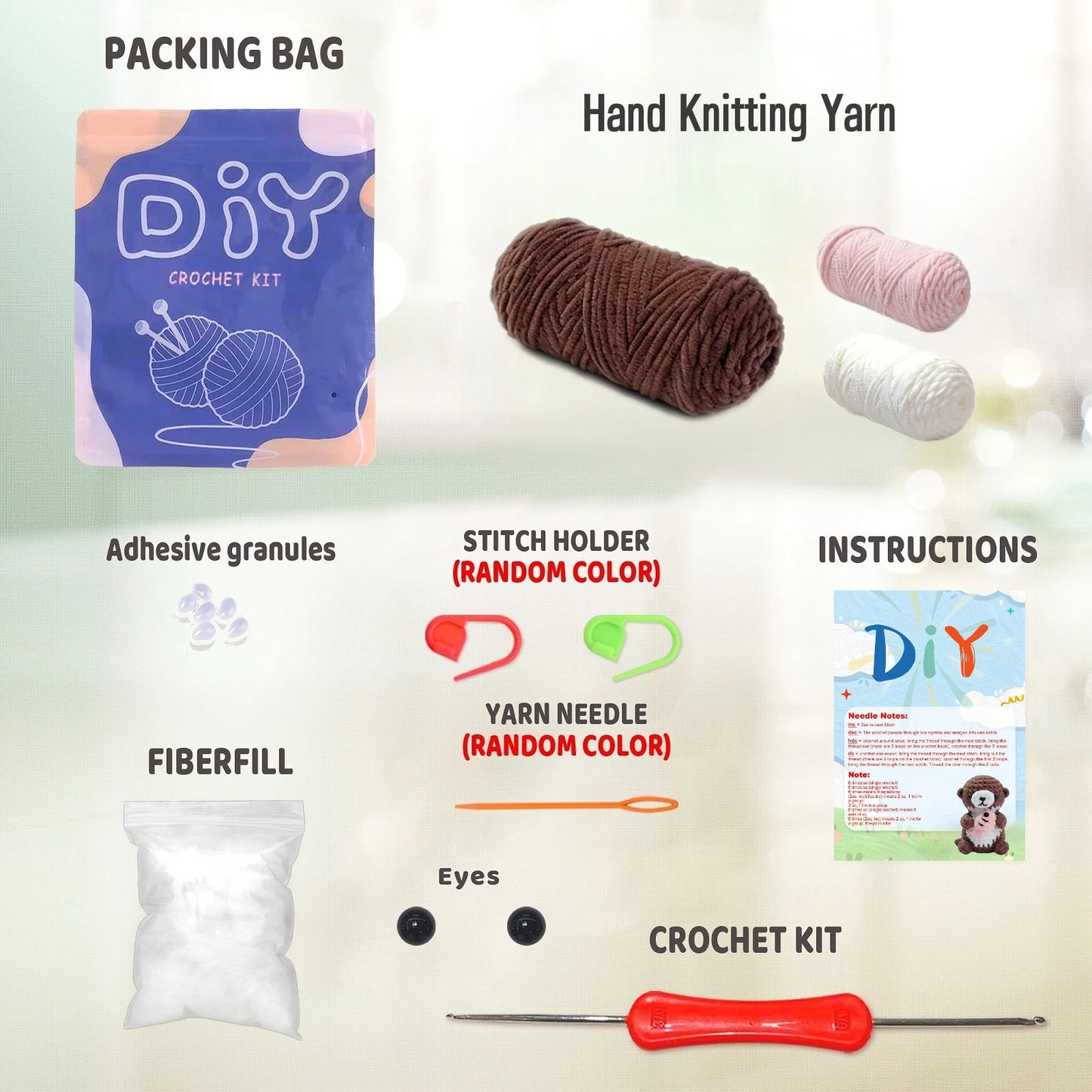 Beaver Crochet Kit for Beginners – 1pc | Yarn, Hook & Video Tutorial Included