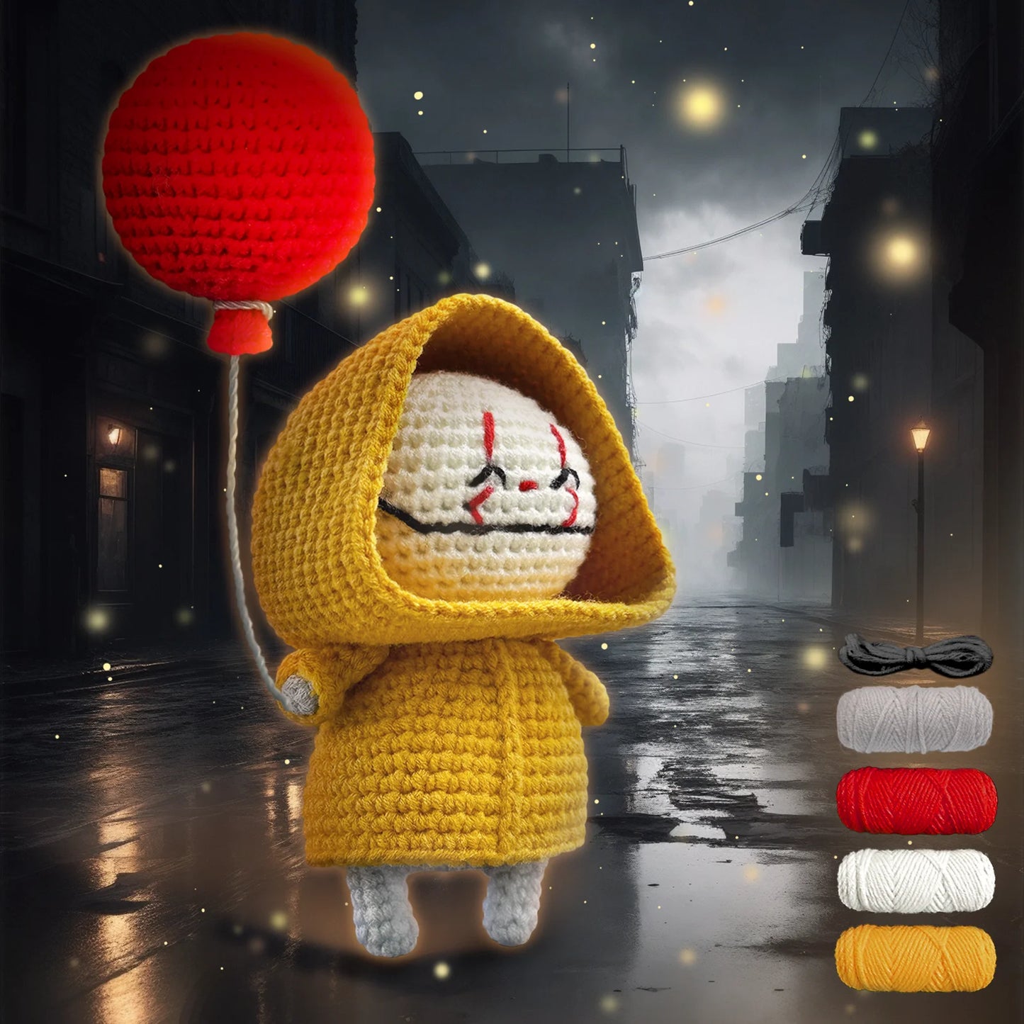 Balloon Clown Crochet Kit for Beginners – 1pc | Yarn, Hook & Video Tutorial Included