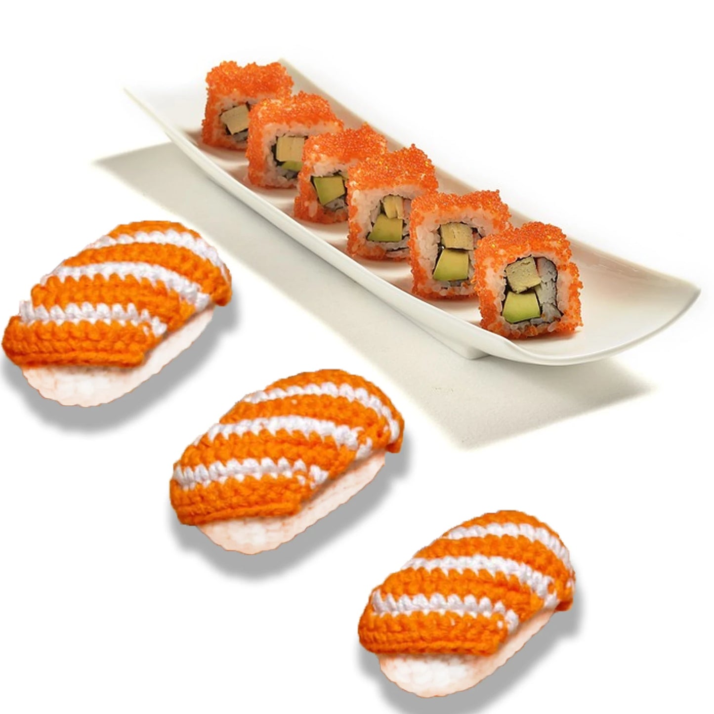 Sushi Crochet Kit for Beginners – 2pc | Yarn, Hook & Video Tutorial Included