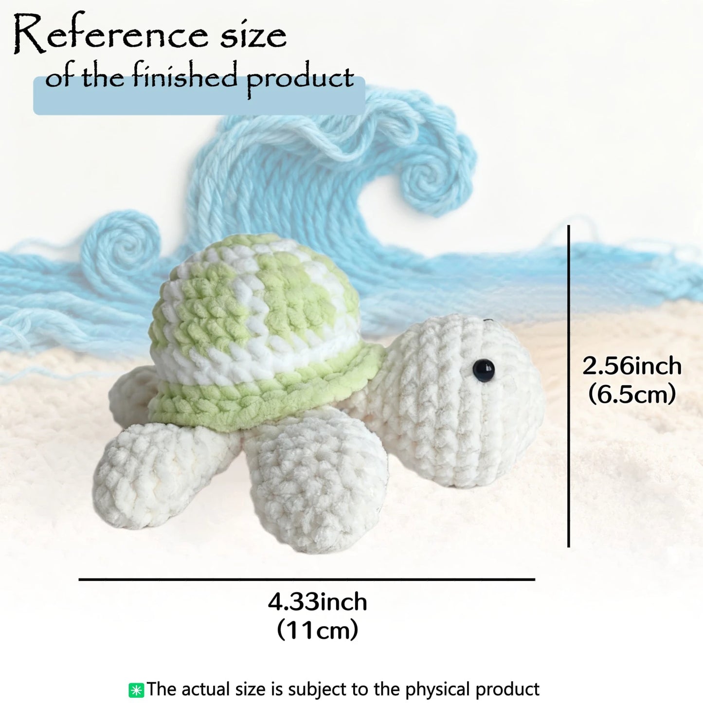 Turtle Crochet Kit for Beginners – 1pc | Yarn, Hook & Video Tutorial Included