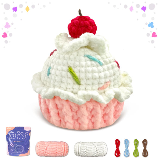 Cake Crochet Kit for Beginners – 1pc | Yarn, Hook & Video Tutorial Included