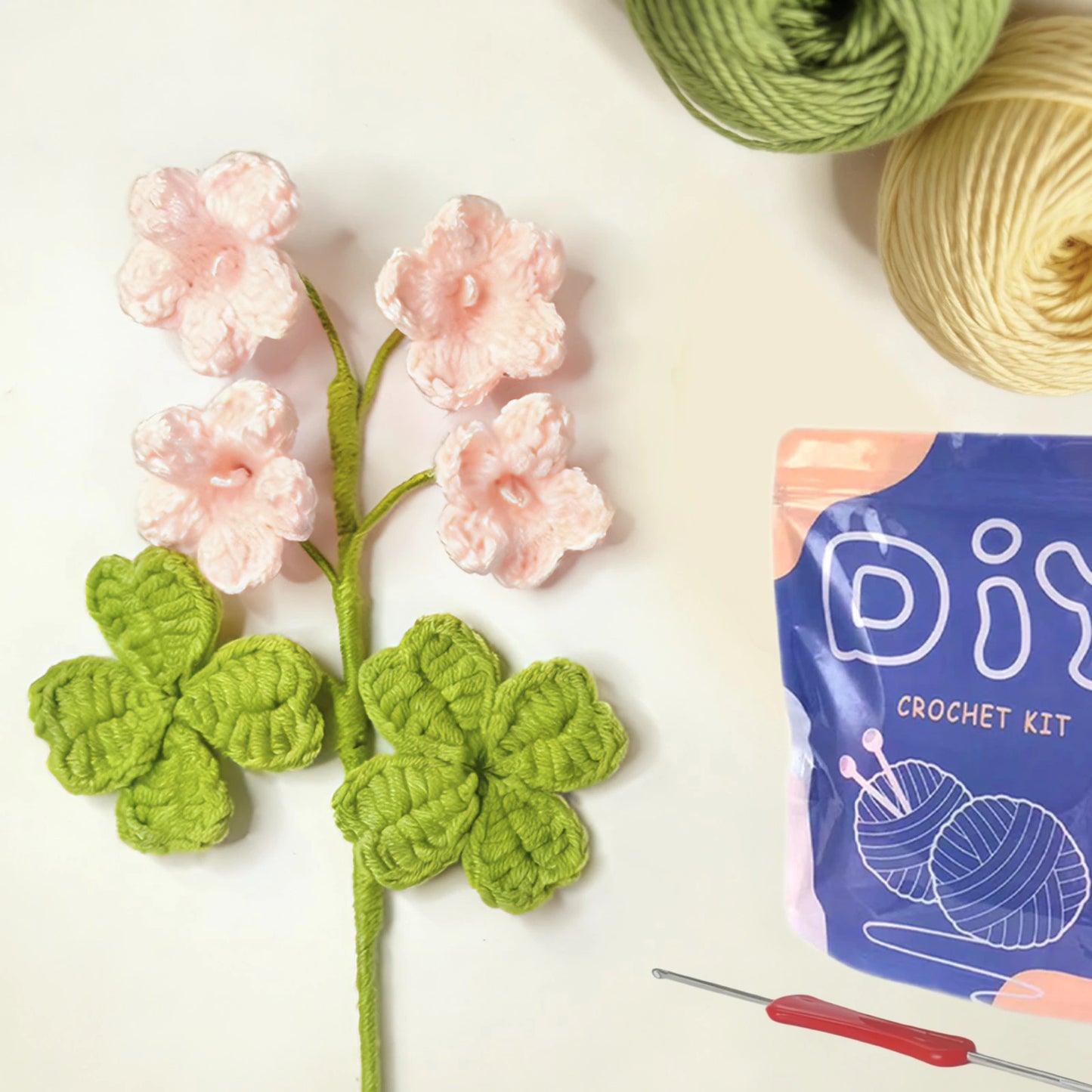 Flower Bouquet Crochet Kit for Beginners – 1pc | Yarn, Hook & Video Tutorial Included
