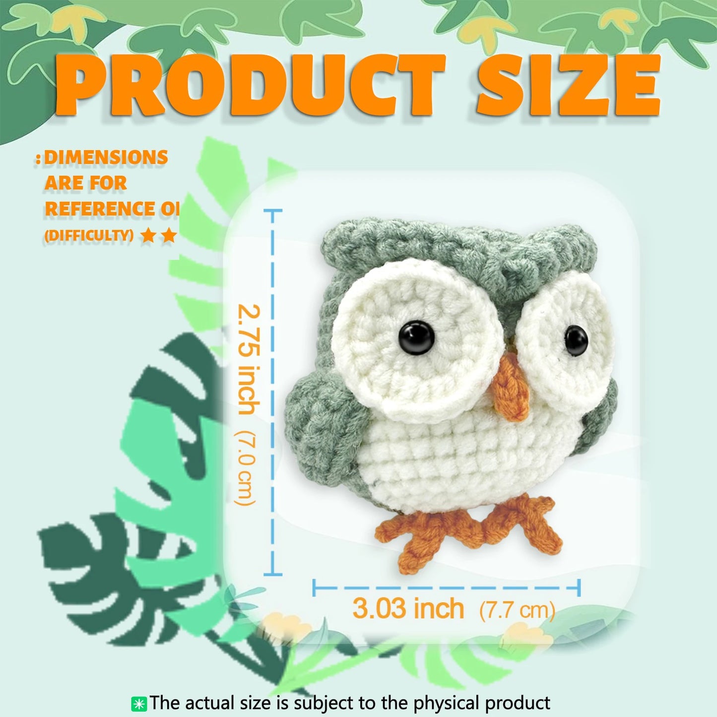 Owl Crochet Kit for Beginners – 1pc | Yarn, Hook & Video Tutorial Included