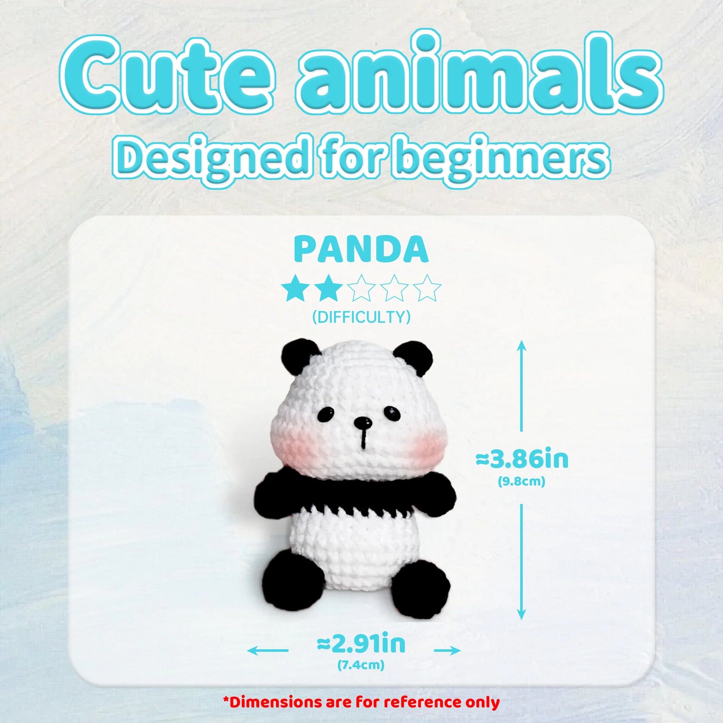 Panda Crochet Kit for Beginners – 1pc | Yarn, Hook & Video Tutorial Included