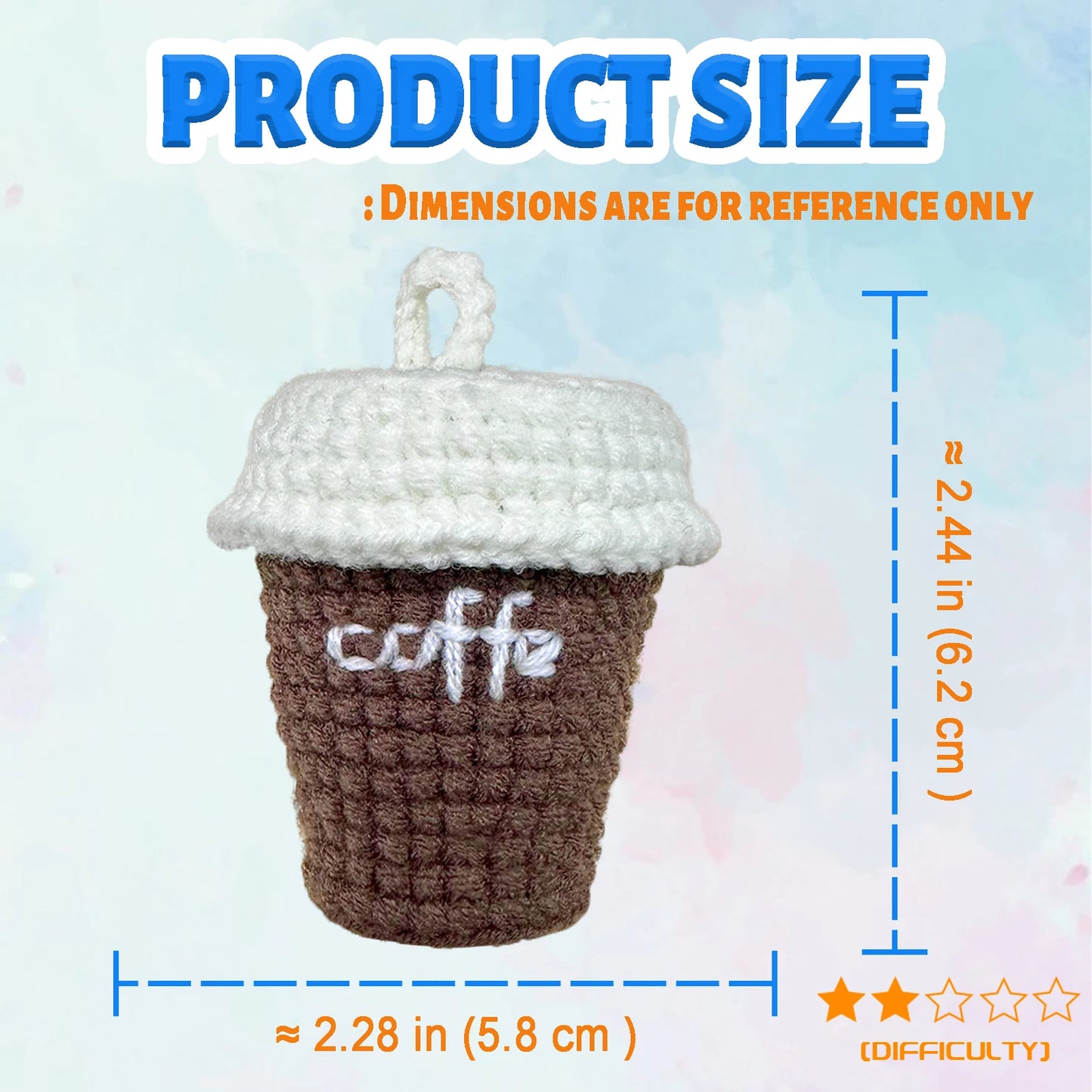 Coffee Cup Crochet Kit for Beginners – 1pc | Yarn, Hook & Video Tutorial Included