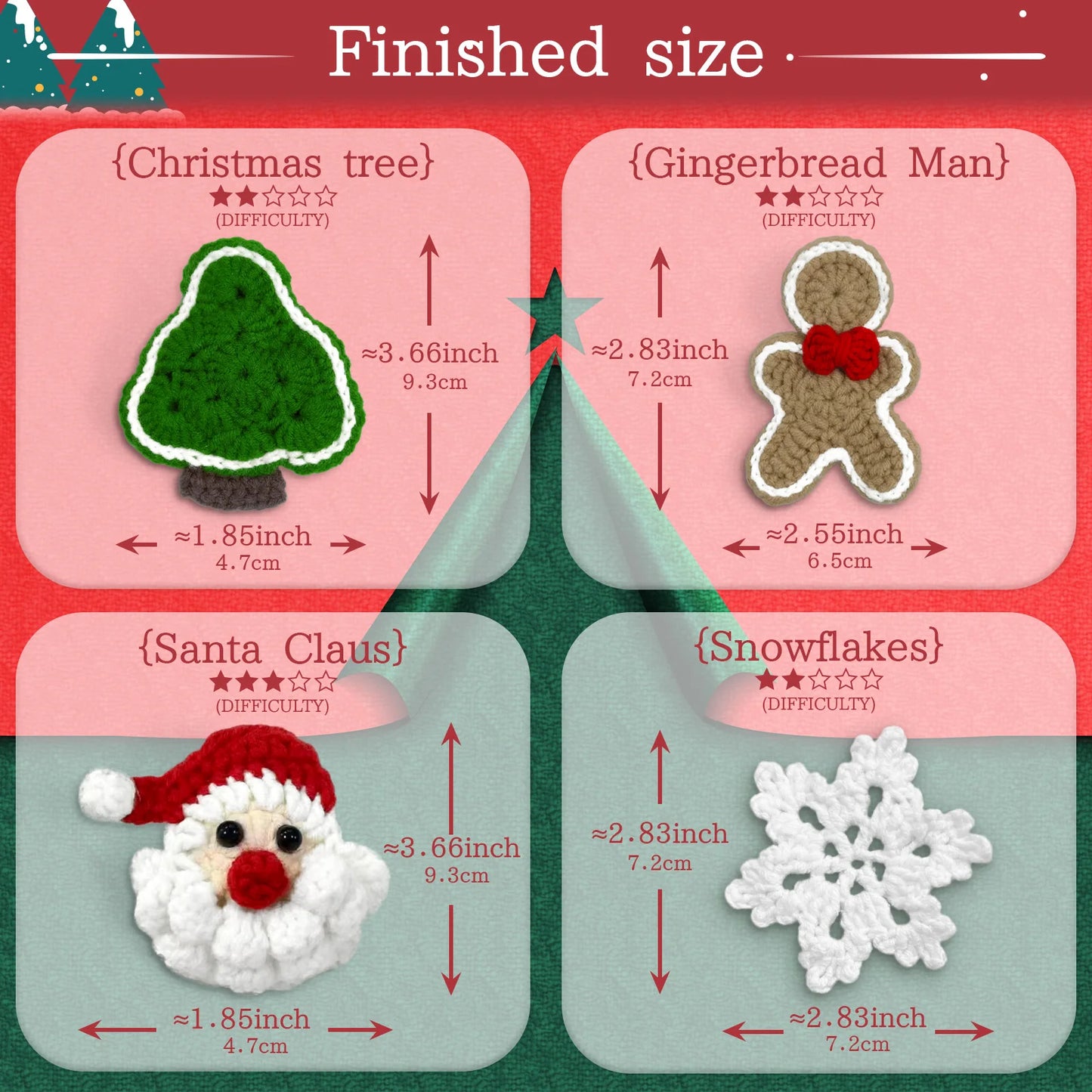 Gingerbread Man Crochet Kit for Beginners – 4pc | Yarn, Hook & Video Tutorial Included