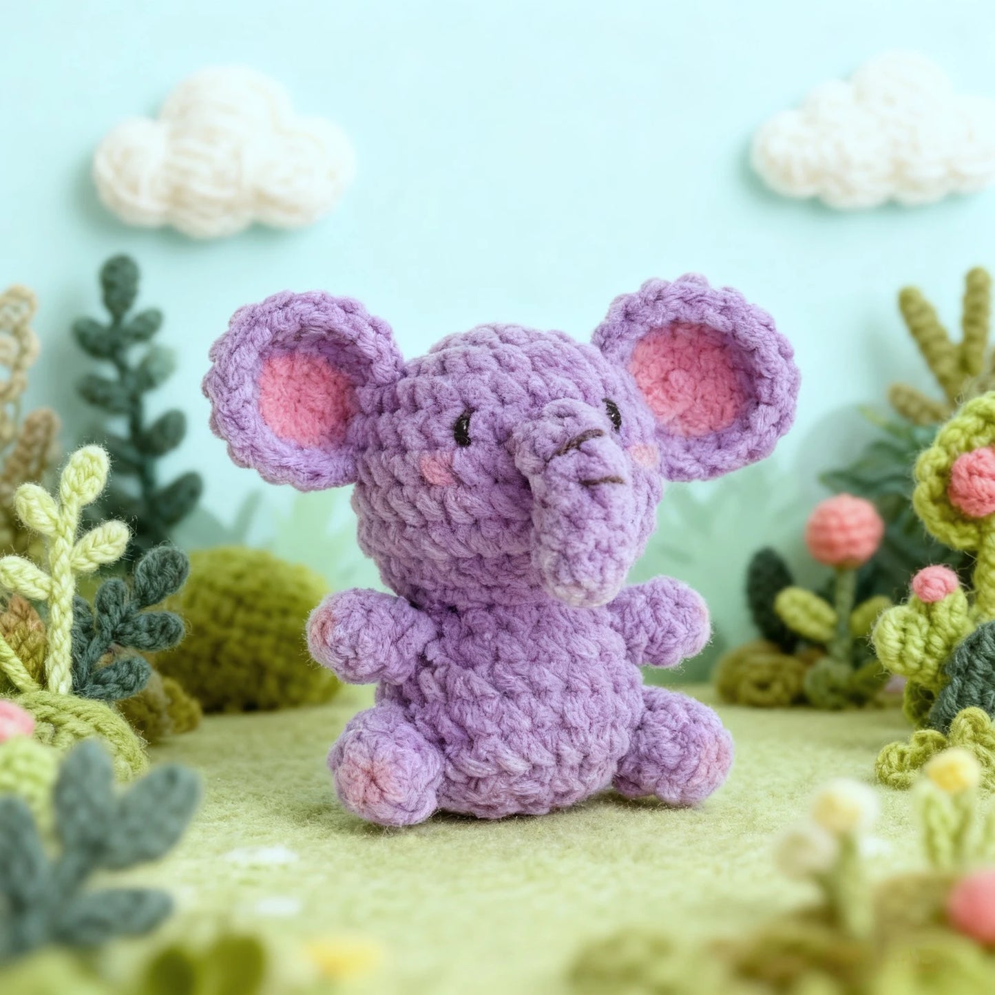Elephant Crochet Kit for Beginners – 1pc | Yarn, Hook & Video Tutorial Included