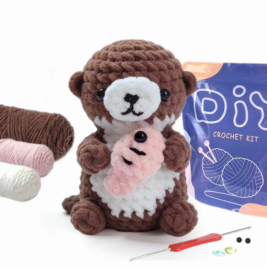 Beaver Crochet Kit for Beginners – 1pc | Yarn, Hook & Video Tutorial Included
