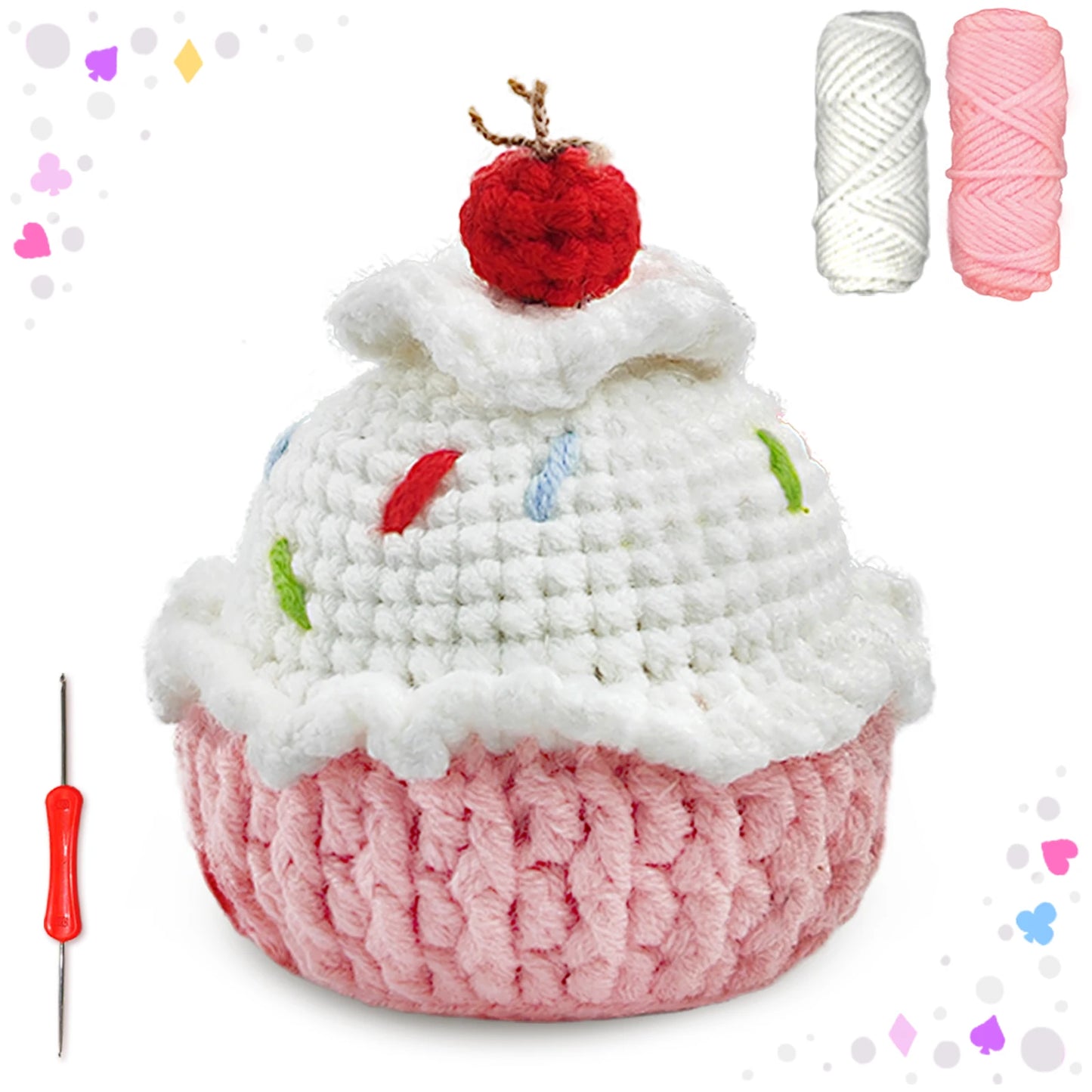 Cake Crochet Kit for Beginners – 1pc | Yarn, Hook & Video Tutorial Included
