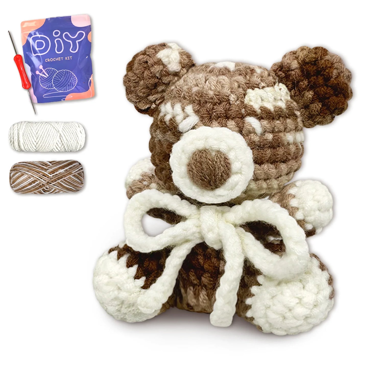 Luxury Bear Crochet Kit for Beginners – 1pc | Yarn, Hook & Video Tutorial Included
