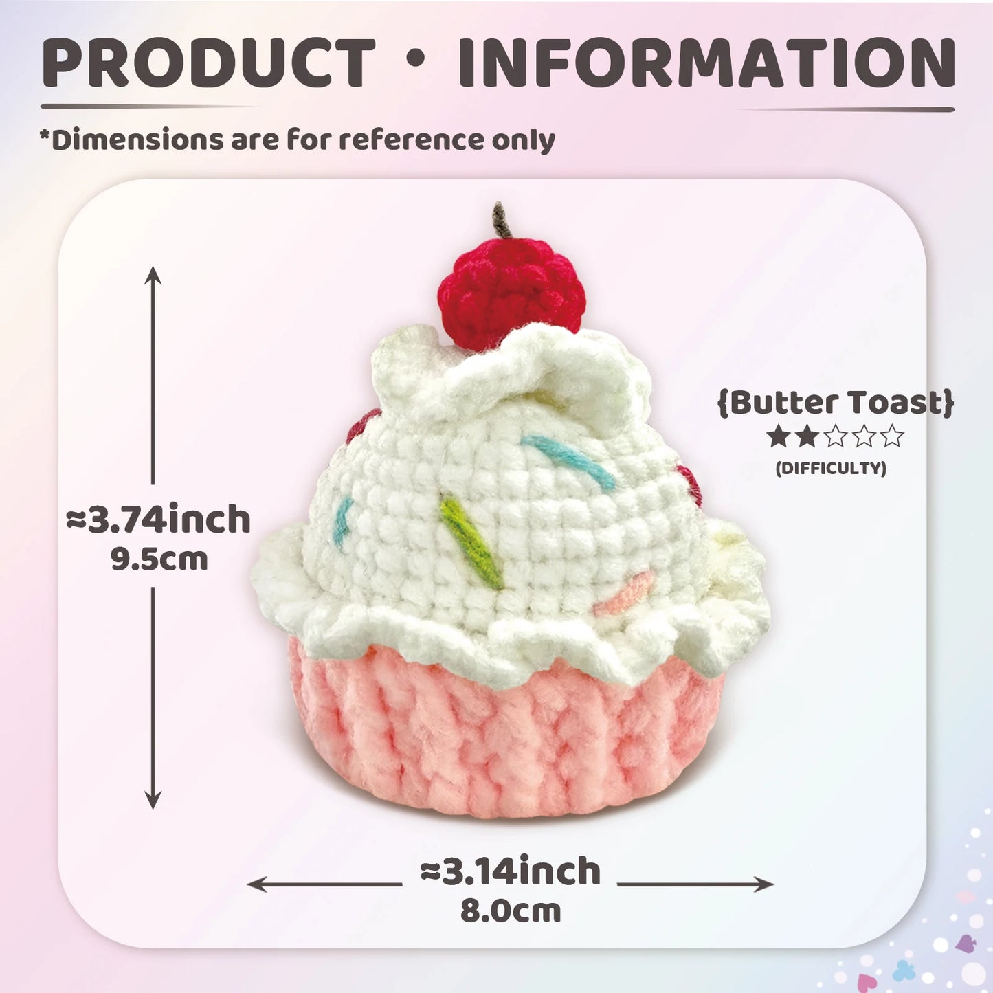 Cake Crochet Kit for Beginners – 1pc | Yarn, Hook & Video Tutorial Included