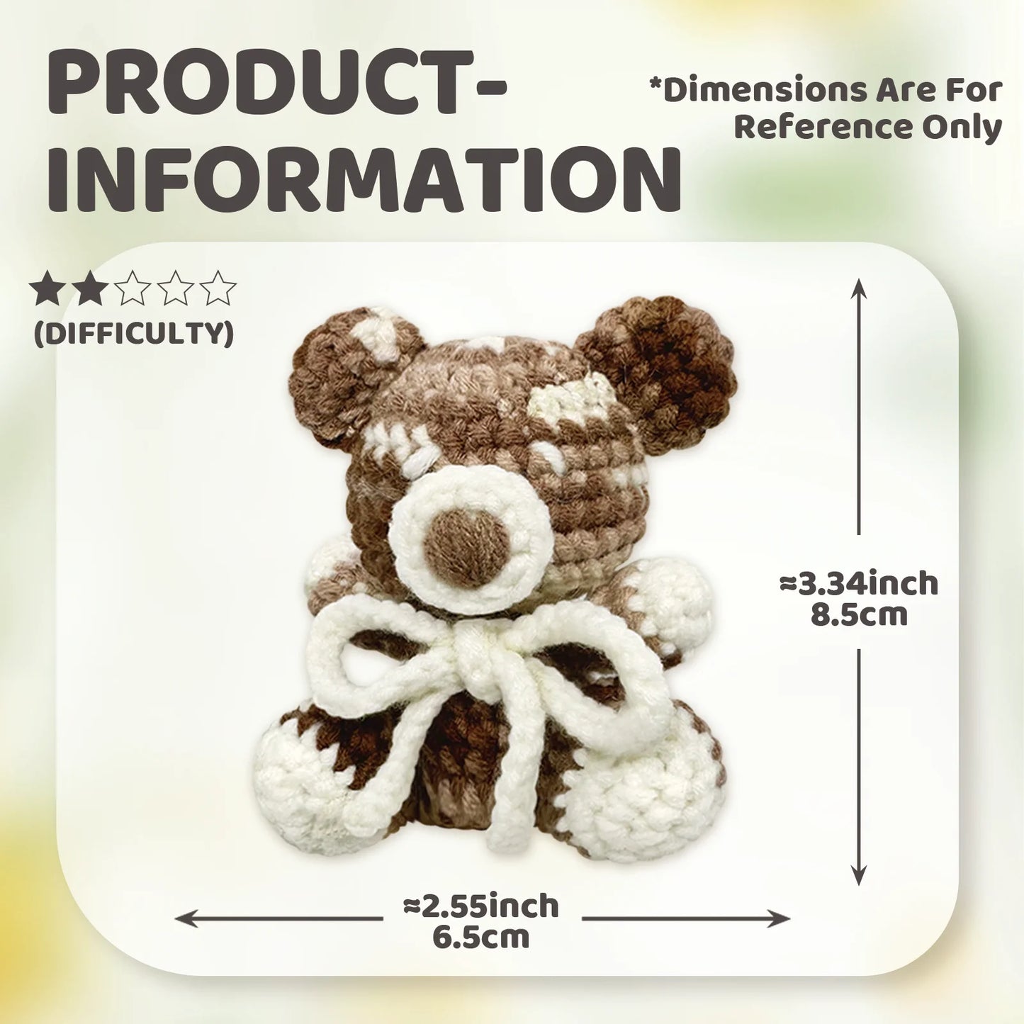 Luxury Bear Crochet Kit for Beginners – 1pc | Yarn, Hook & Video Tutorial Included