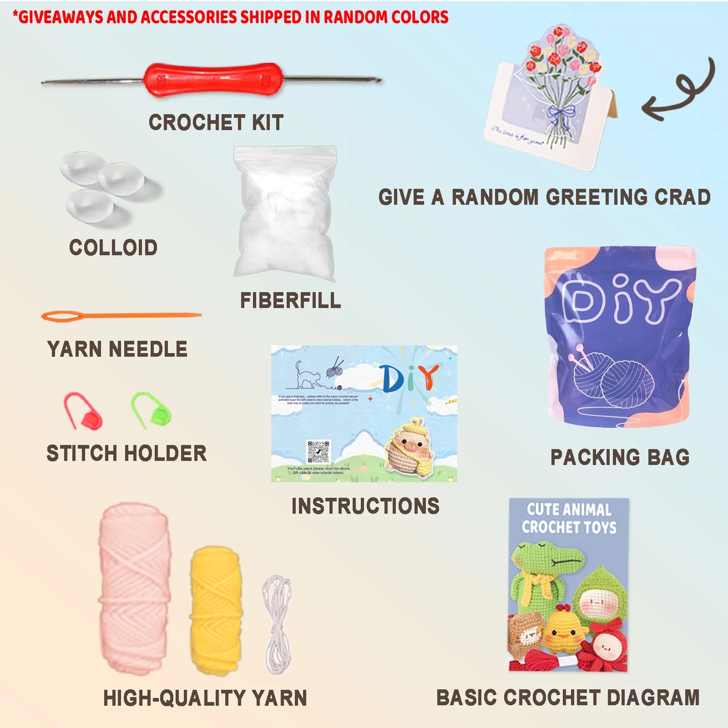 Pig Crochet Kit for Beginners – 1pc | Yarn, Hook & Video Tutorial Included