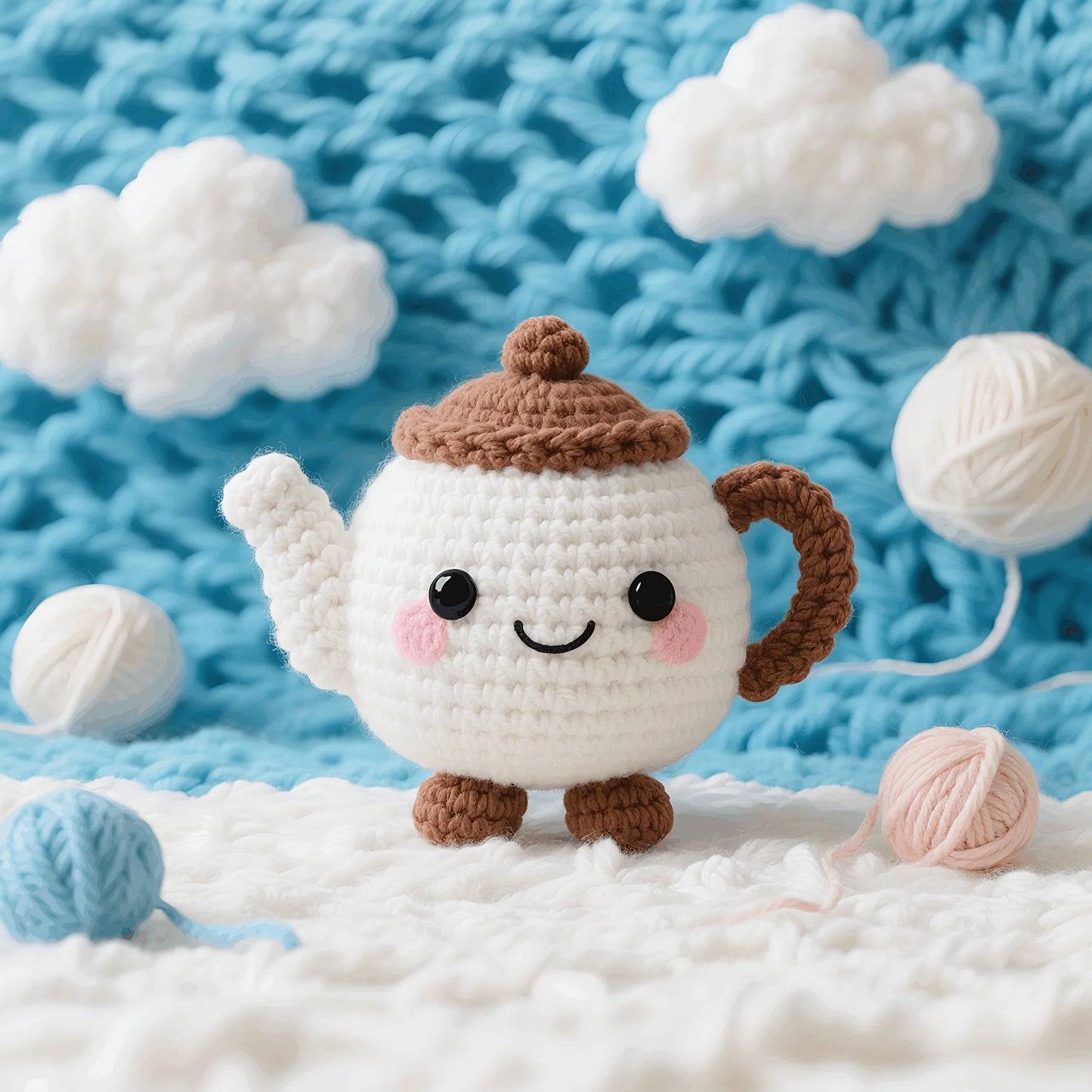 Teapot Crochet Kit for Beginners – 1pc | Yarn, Hook & Video Tutorial Included