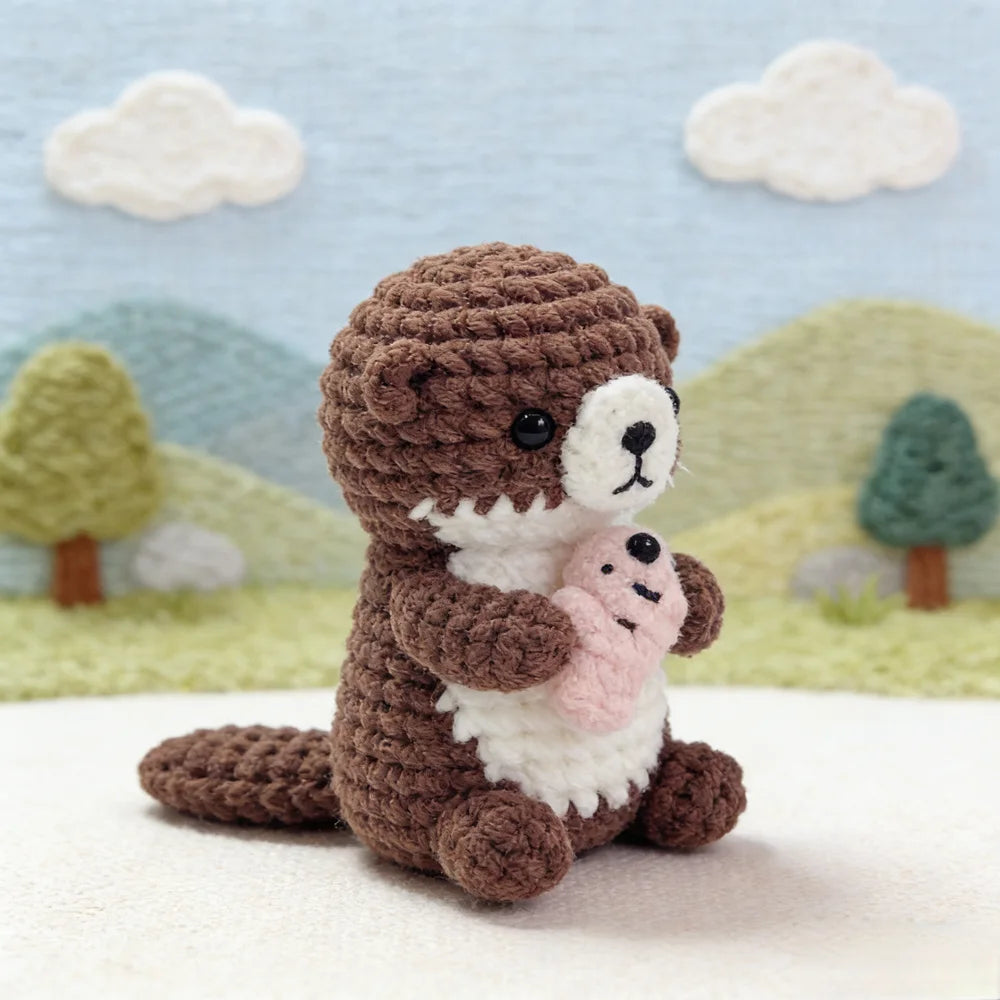 Beaver Crochet Kit for Beginners – 1pc | Yarn, Hook & Video Tutorial Included