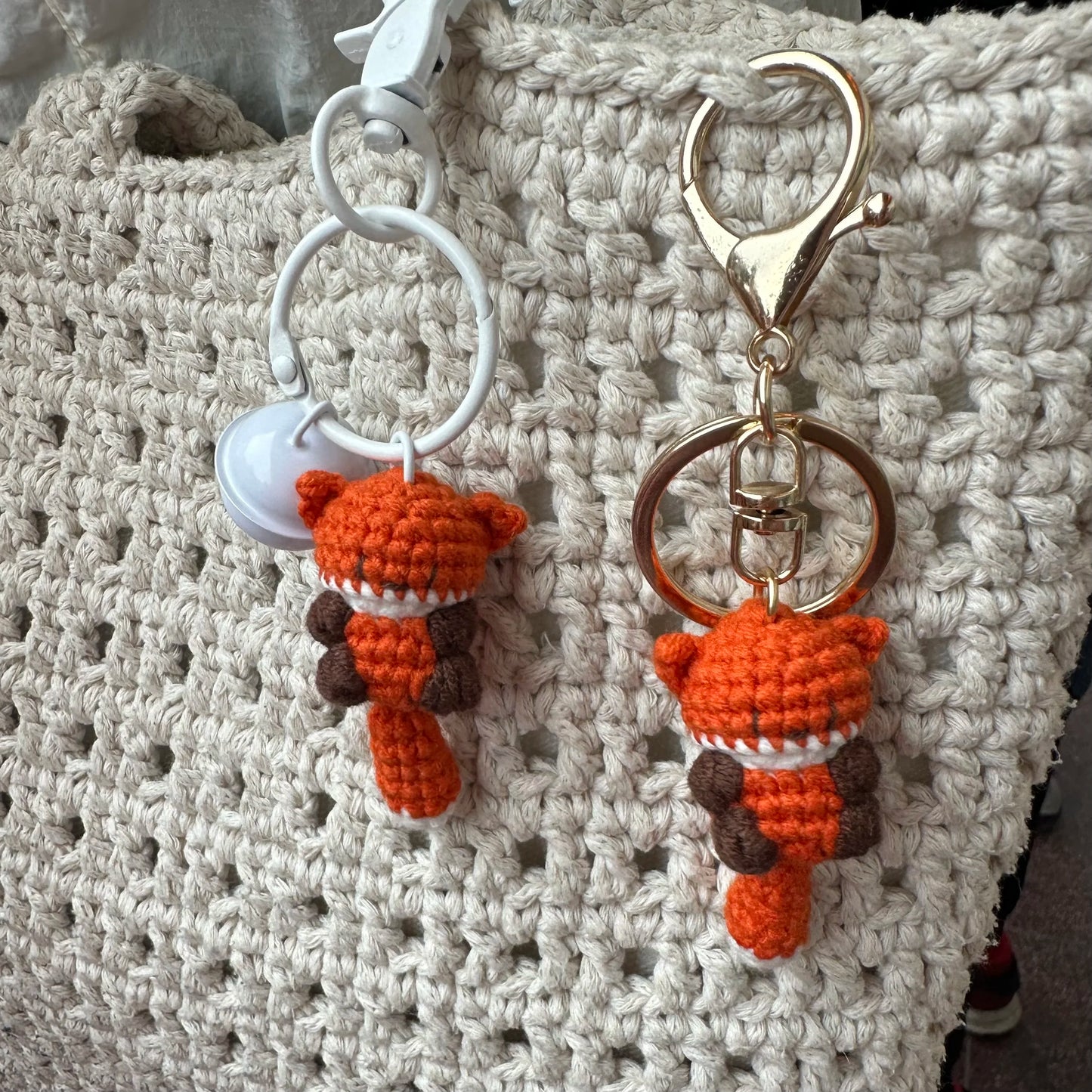 Mini Fox Crochet Keychain – Handmade Finished Crochet Pendant Gift