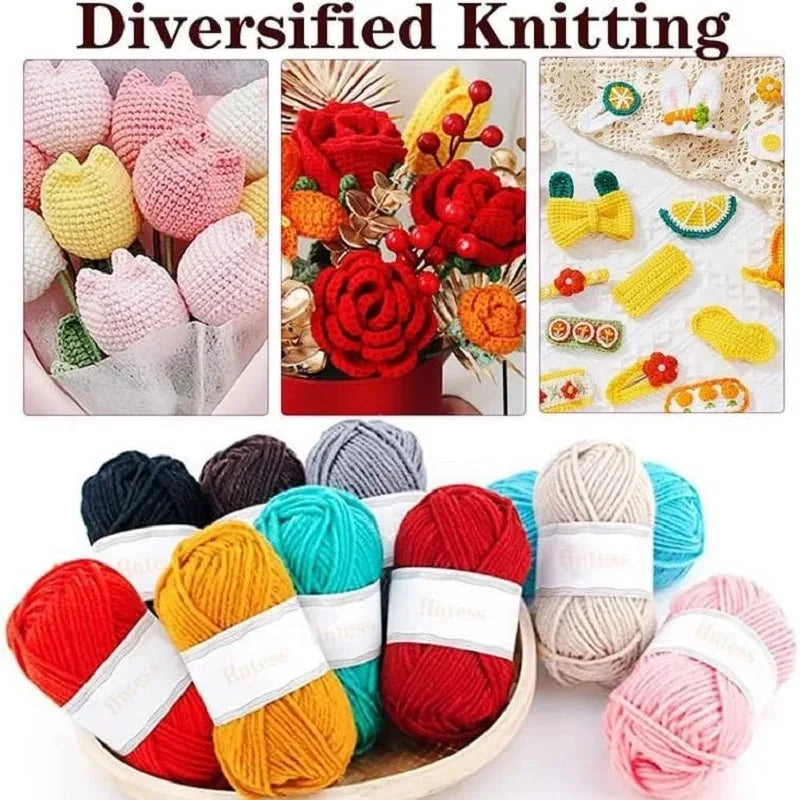 Portable Crochet Knitting Set – 59pc | Complete Beginner Hook Kit with Storage Bag