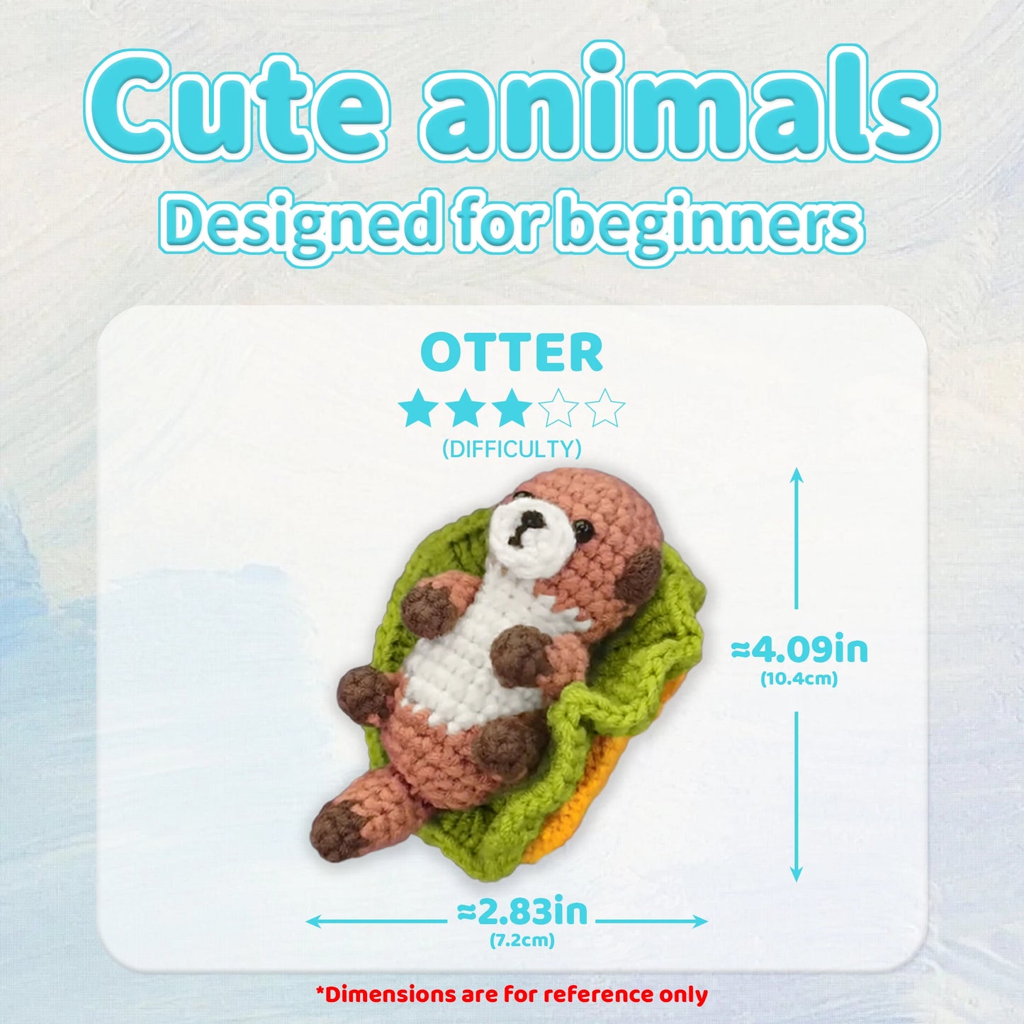 Otter Crochet Kit for Beginners – 1pc | Yarn, Hook & Video Tutorial Included