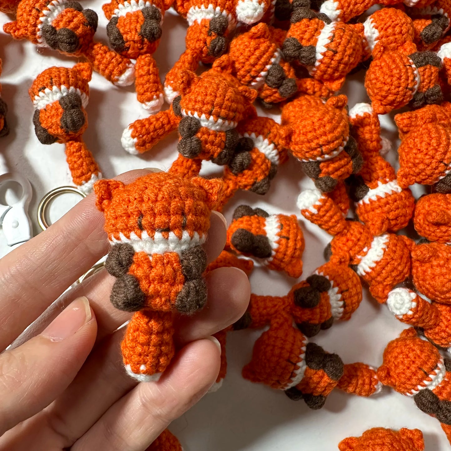 Mini Fox Crochet Keychain – Handmade Finished Crochet Pendant Gift